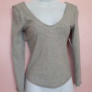 Free people intimately long sleeve grey top
